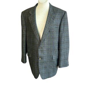 Patrick James Reserve Men's 100% Cashmere Glen Plaid Sport Coat Blazer Size 46R